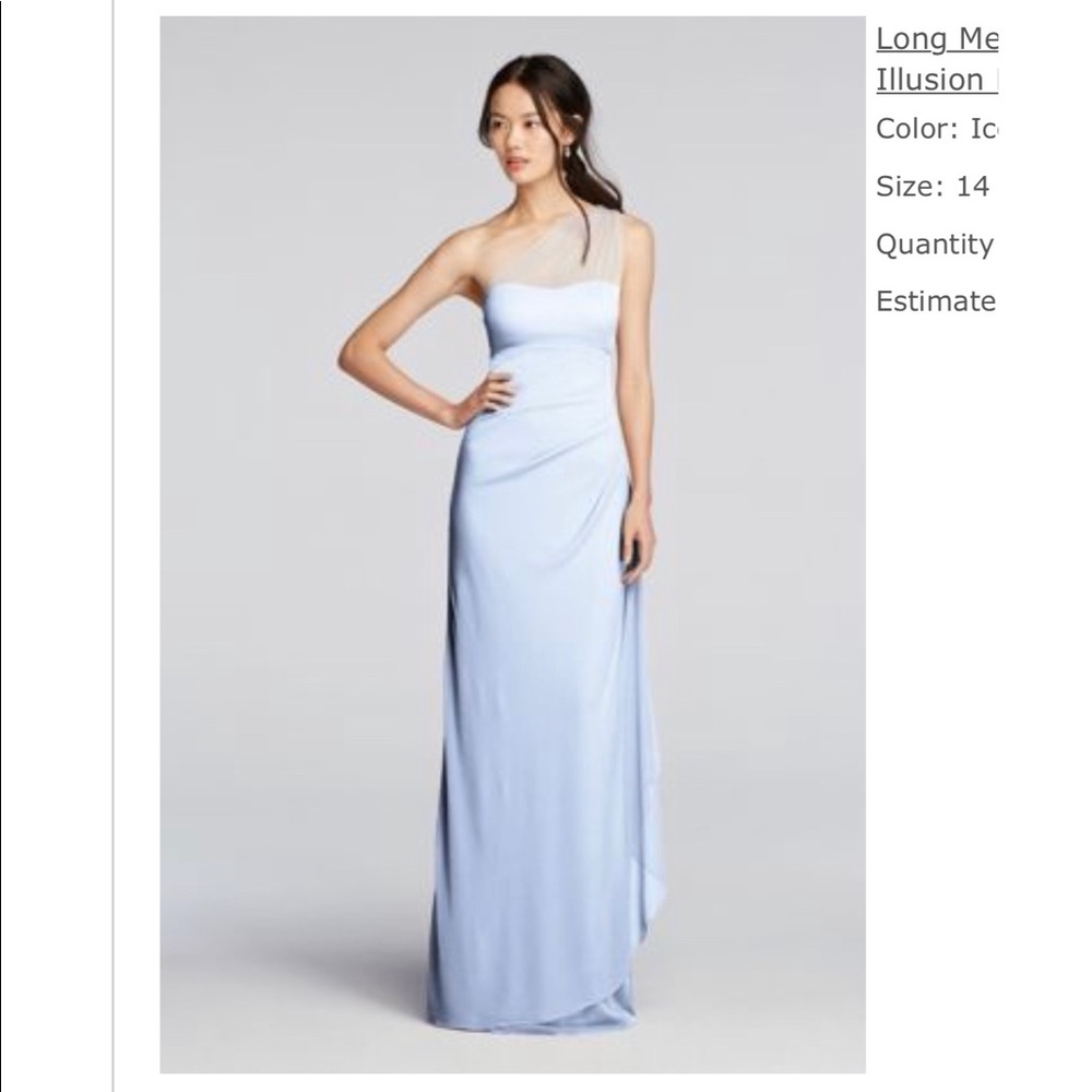 David’s Bridal ICE BLUE bridesmaid dress